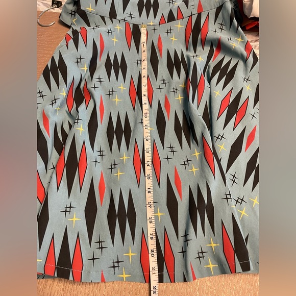Sourpuss harlequin retro diamonds print swing dress size large - Picture 9 of 14